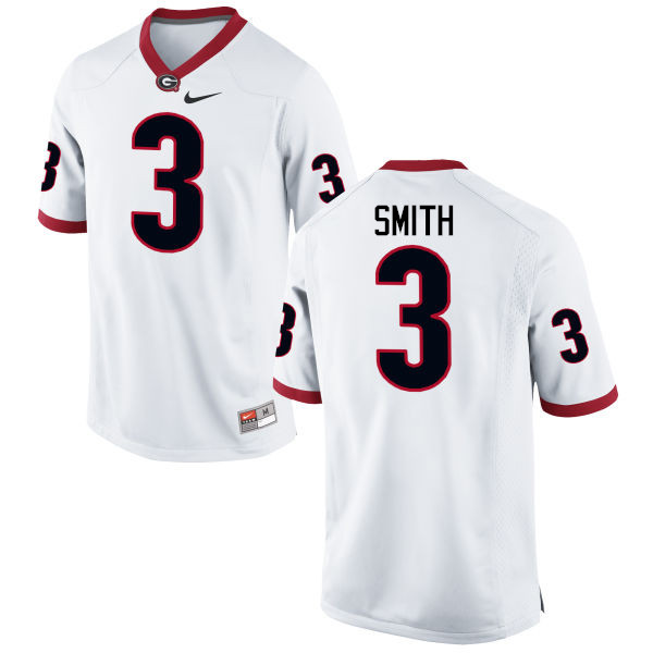 Men Georgia Bulldogs #3 Roquan Smith College Football Jerseys-White - Click Image to Close